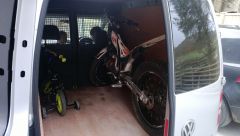 VW Caddy loaded with bike